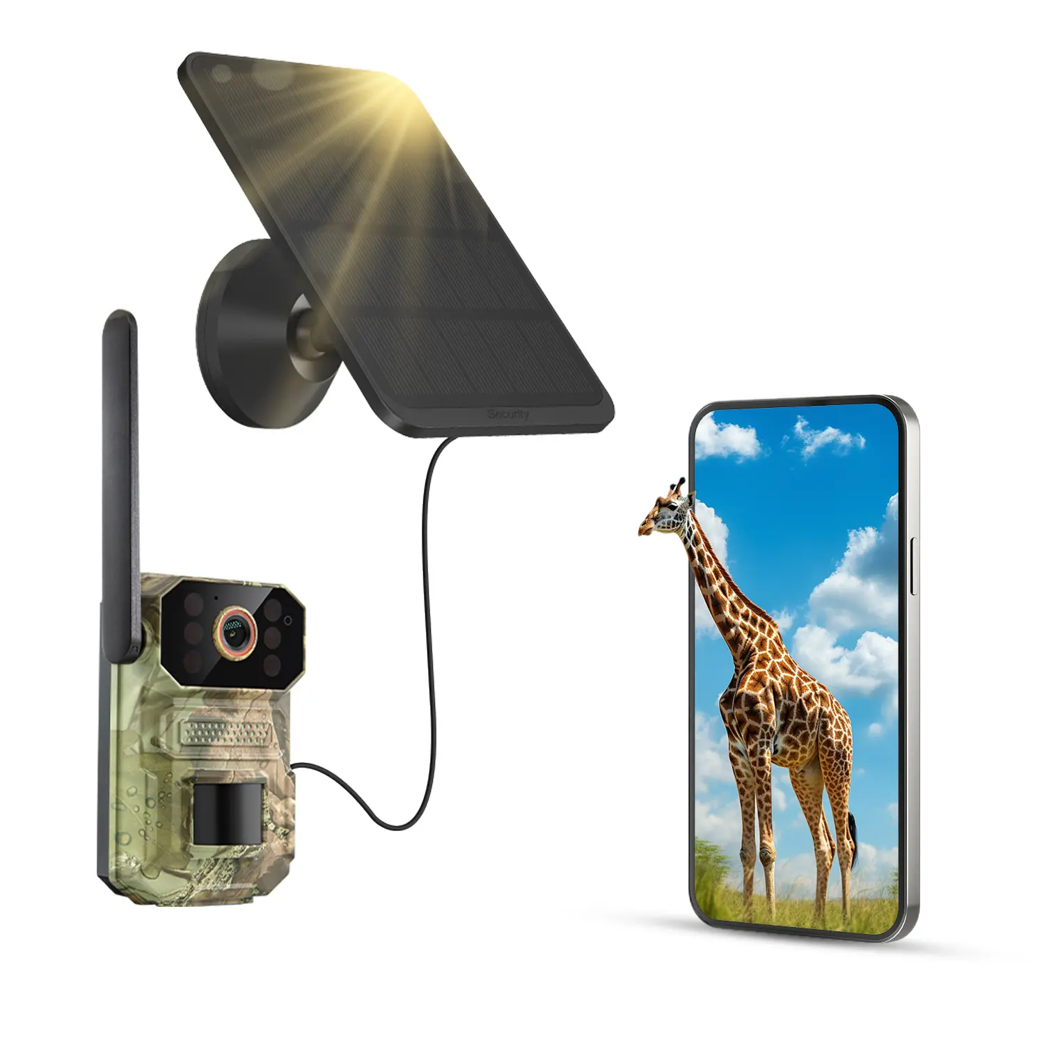 4G LTE Cellular Trail Camera with Solar Panel, 1080p Hunting & Outdoor ...