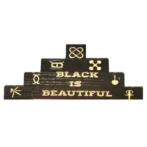 Black is Beautiful Kwanzaa Kinara – Engraved with Seven Symbols