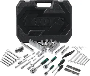 Mechanics Tool Set 216 PCS with Blow Case, Socket Wrench Set 1/4 3/8 1/2 Drive, Complete Automotive Car Repair Tool Kit for Garage, Workshop, Professional and DIY Maintenance