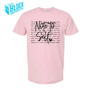 Note to Self The Block Self Care Soft Style Tee Shirt Crewneck Classic