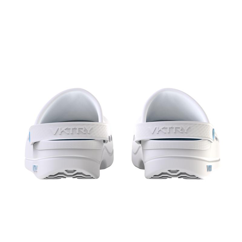 VKTRY Recovery Clog in White/Blue (with Carbon Cloud Technology)