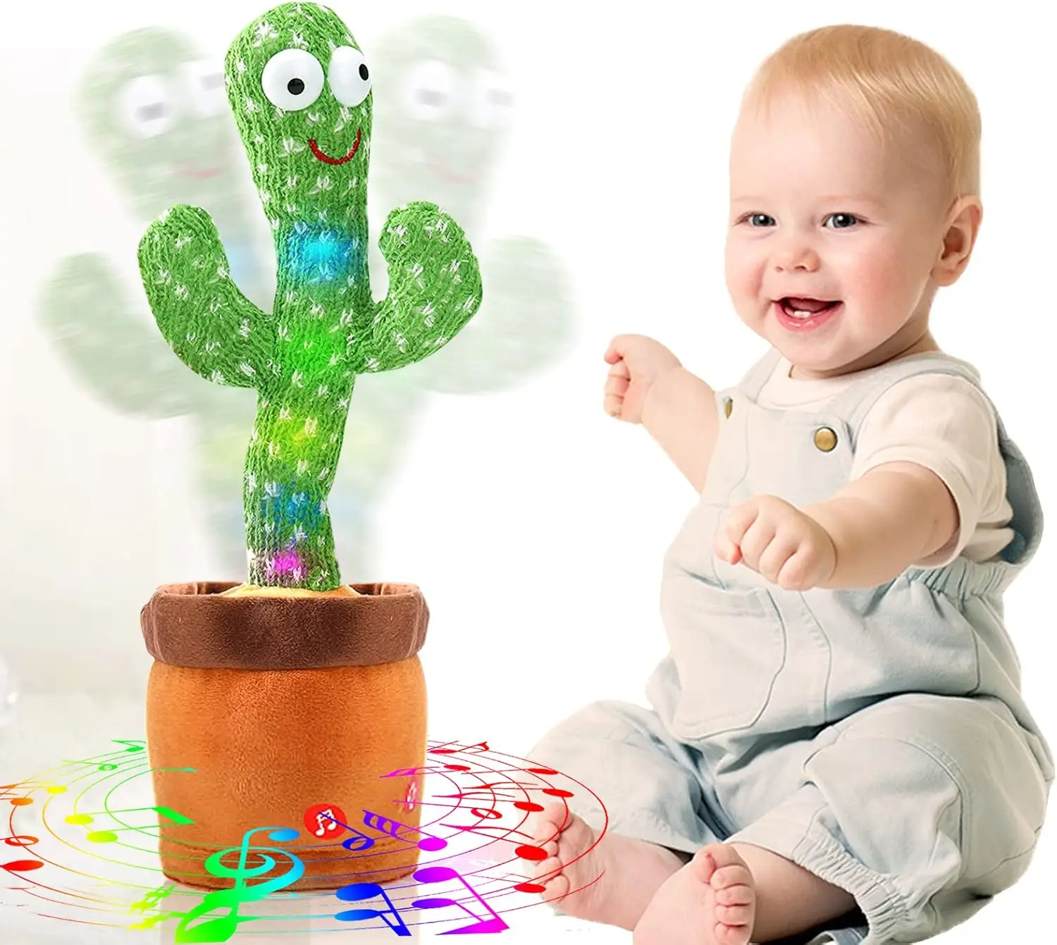 Dancing Talking Cactus Toy for Kids – Repeats What You Say, 120 Songs, Singing & Talking Cactus with LED Lights – Funny Interactive Toy Gift for Toddl