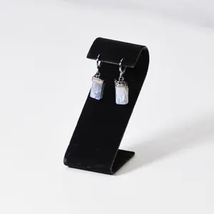 "Huggie" Leverback Natural Kyanite Earrings