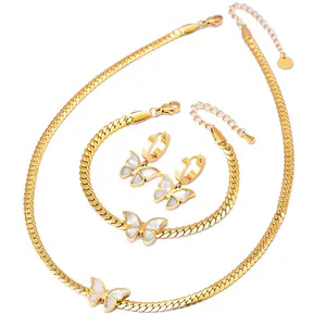 Butterf Neckalces Butterfly Bracelet Butterfly Earrings for Women Sexy Clavicle Choker Chain