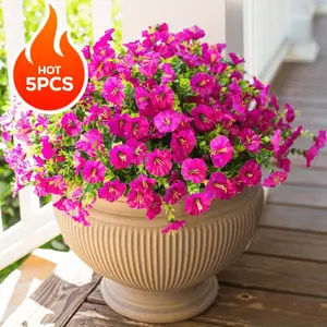 UV-resistant and sun-resistant, indoor/outdoor plants, non-fading vibrant purple/blue/pink/yellow/pink/white/lavender, low-maintenance artificial flower decorations, suitable for Home, gardens, terraces, porches, outdoor artificial flowers