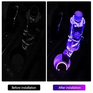7 Color-Changing Car LED Luminous Coasters Cup Holder Lights High-Intensity Acrylic Insert Coasters for Enhanced Safety & Style