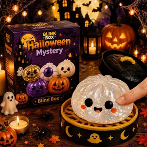 5 Pcs Halloween Spooky Ghost Dumpling Sets, Dumplings Squish with Steamer Stress Balls Stress Relief Fidget Sensory for Holiday,Party & Birthday Gifts