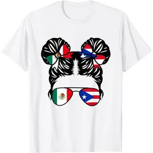 Half Mexican Half Puerto Rican Girl Mexico Kids Heritage T-Shirt