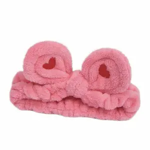 Spa Headband with Hearts – Soft Makeup & Skincare Hair Wrap