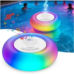 2 Pack Floating Pool Lights with Bluetooth Pool Speaker, 2-in-1 RGB Pool Lights, IP68 Waterproof, 360° Hi-Fi Sound for Pool, Hot Tub and Outdoor Parties