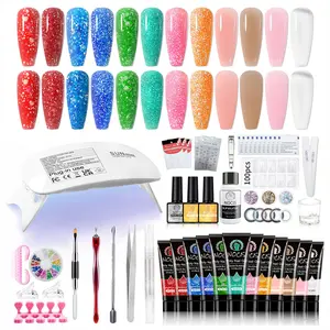 NOCIS Poly Gel Nail Kit with UV Light 12 Vibrant Colors Christmas Set Professional Tools for Salon & Home Nail Art Nail Art Kits Nail Care