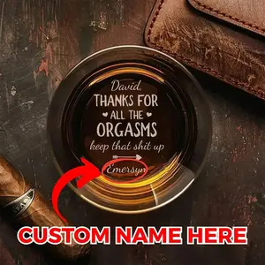 THANKS FOR ALL THE ORGASM Custom name Glass High quality laser engraved whiskey glasses, Personalize your handwriting Gifts for couples, Home Decor & Gifts, Funny gift for men and women, Drinkware, Halloween