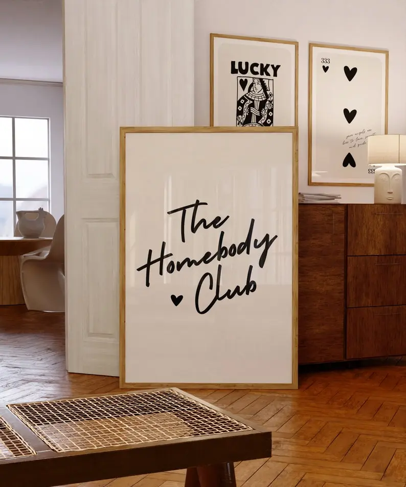 The Homebody Club Print Trendy Wall Art Prints Neutral Wall Decor Trendy Printable Art Living Room Decor