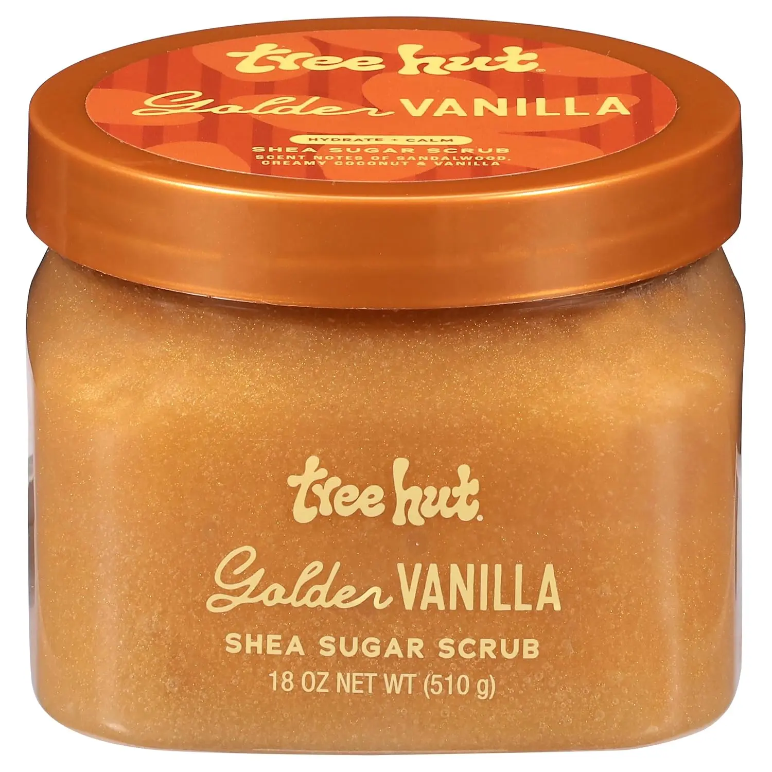 Body Scrub, Golden Vanilla, 18 Oz | Exfoliating & Hydrating Sugar Scrub with Shea Butter & Essential Oils, Smooth Skin, Body Exfoliator For All Skin Types