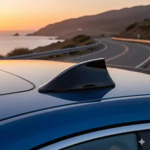 Upgrade Car Roof Shark Fin Antenna: Enhance FM/AM Radio Signal Reception, Easy Peel-and-Stick Installation, Sleek Exterior Decorative Accessory to Boost Vehicle Appearance & Performance, Auto Accessories