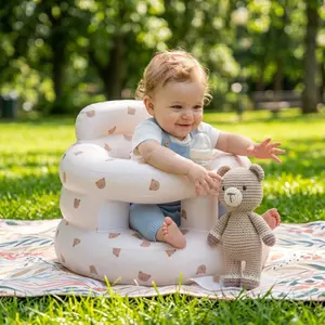 Upgraded Inflatable Baby Seat with Safety Guardrail | Hands-Free Ergonomic Floor Chair for Toddlers