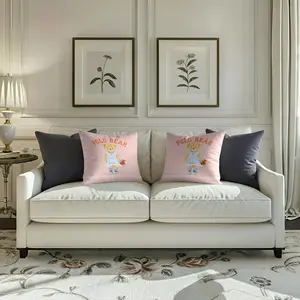 Set of 2 Colorful Bear Throw Pillows (Inserts Included) — Stylish Bear-Print Cushions with a Comfortable Texture, an Excellent Choice for Home Decor — 17.71 × 17.71 Inches