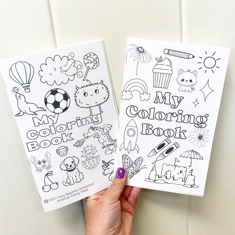 Coloring  book set of 2 books.  40 themed pages coloring books for adults. Coloring books for kids