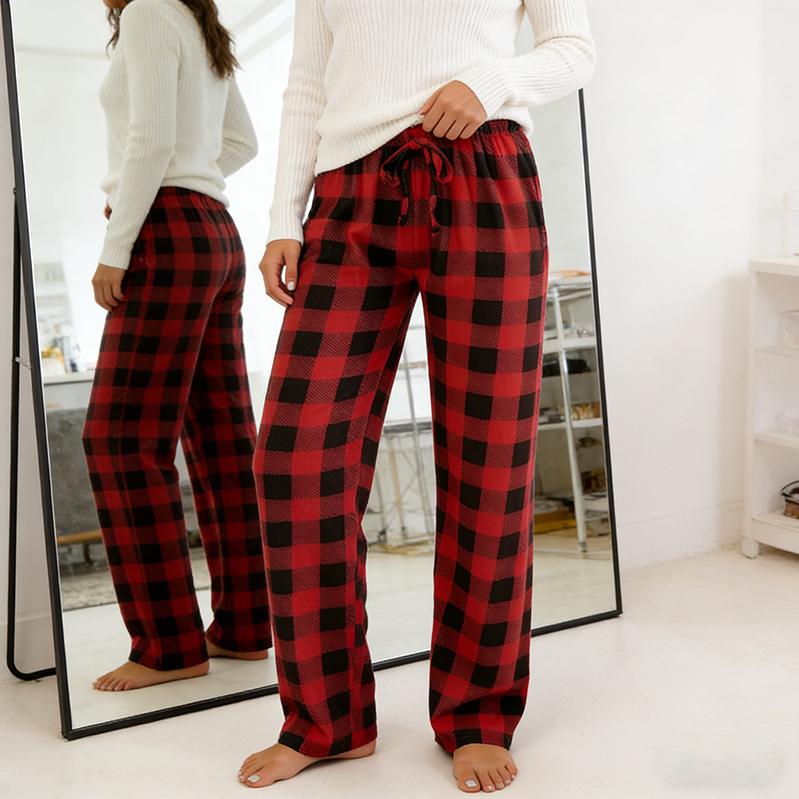 Cotton Lounge Pajama Pants for Women I Plaid S-2XLI Different Touch
