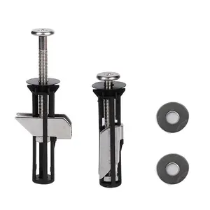 2 Pack Toilet Seat Bolts Replacement Kit with Washer Screw Nut Universal Fittings for Toilet Tank Bidet Lid Easy Install Fixing Hinge Mount Spare Parts Bathroom Hardware