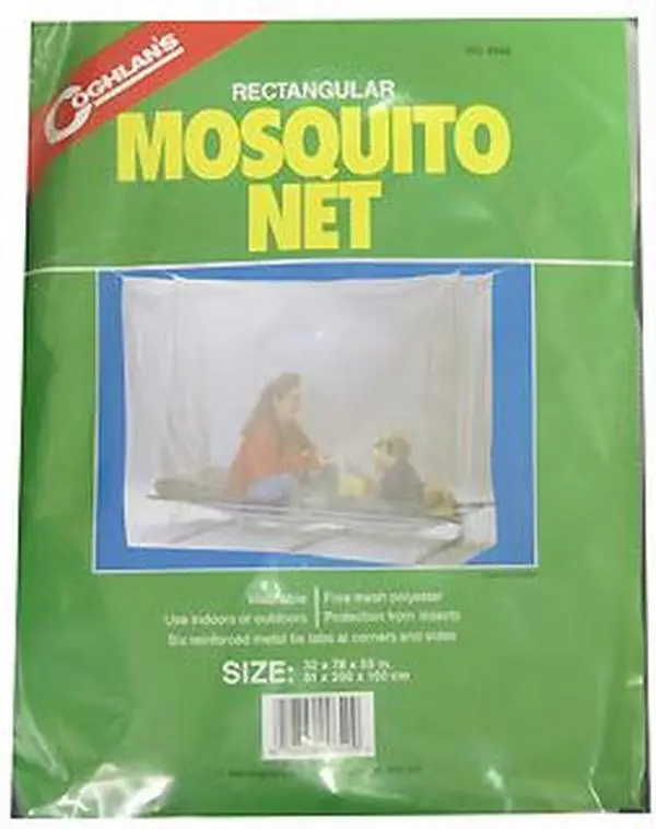 Coghlans 9640 Mesh Mosquito Net - Single, White, Insect Prevention, Machine Wash, 6 Reinforced Metal Tie Tabs, Suitable for Indoors or Outdoors