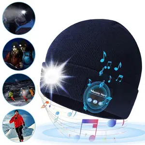 【TikTokShopBlackFriday】Wireless Beanie Hat Headphones - On-Ear Headphones with LED Light, LED Headwear Light Cap for Night Cycling and Running, Gifts for Men, Women, Dad, Friends and Family, Perfect Unique Thanksgiving, Christmas Gifts, hashtag, TikTokSho