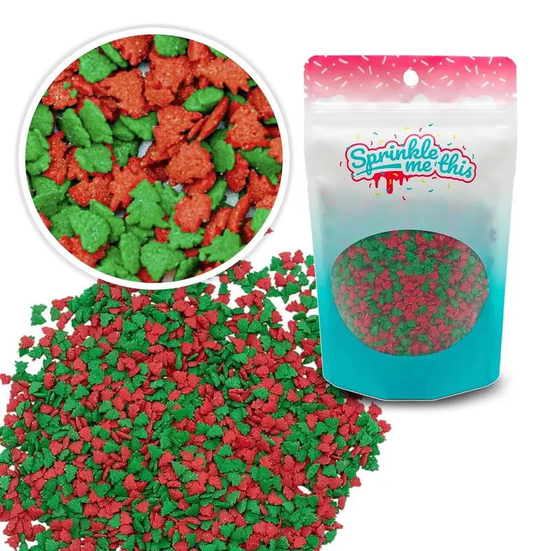 Red and Green Tree Sprinkles – Christmas Cake, Cupcake & Cookie Toppers – 4oz, 8oz, 12oz