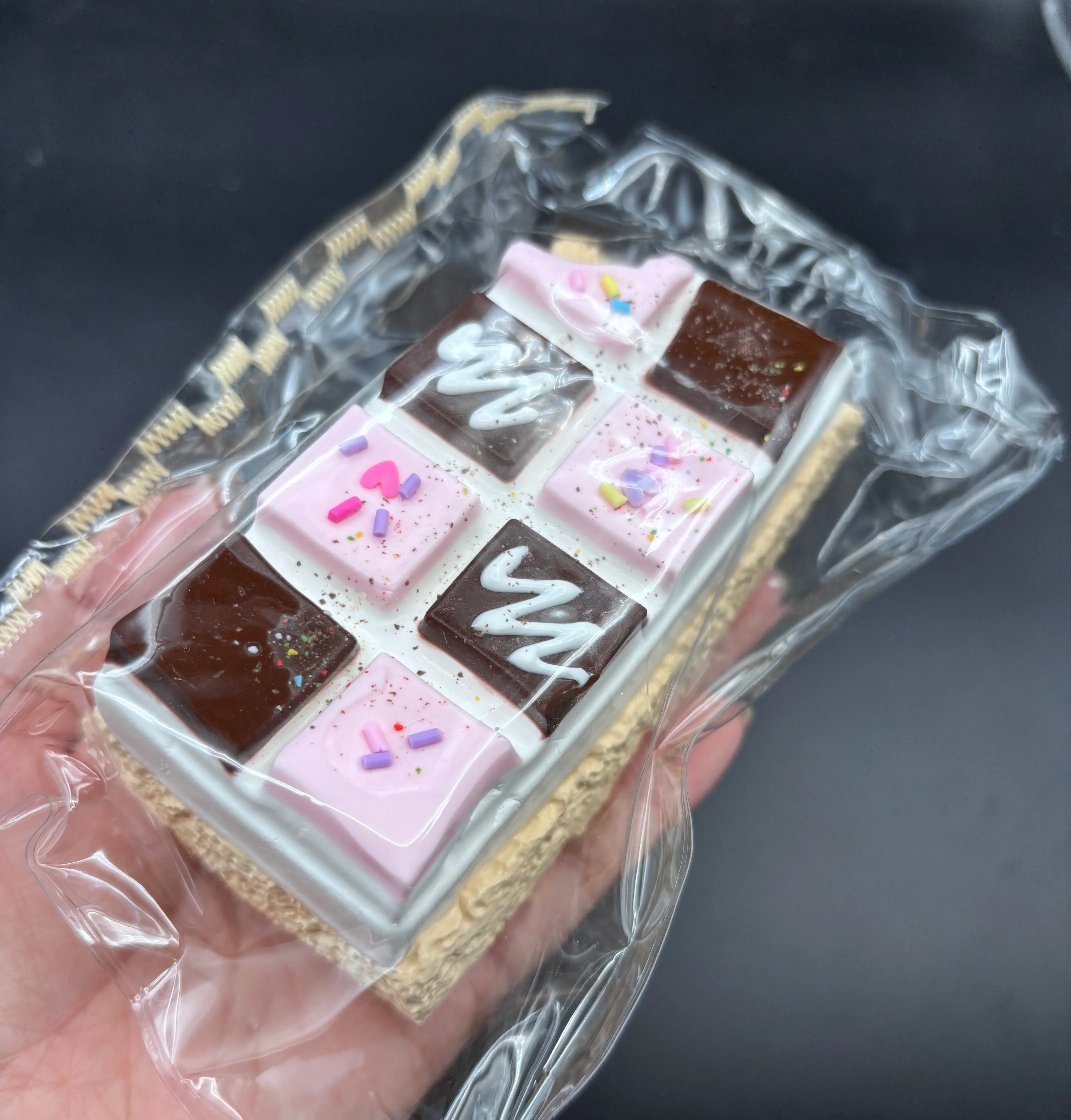 Large chocolate bar cake soft taba squishy toy Large chocolate bar cake soft taba squishy toy