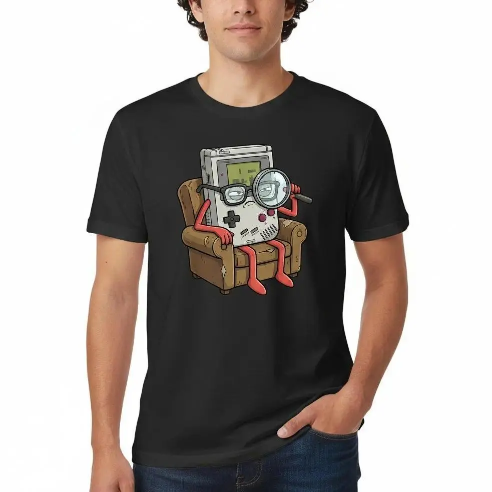 【100% cotton】 Retro Game Boy Detective Tee | Funny Handheld Console Graphic T-Shirt | Cool Gaming Nostalgia Top | Oversized Streetwear Apparel | Soft Cotton Gamer Gift | Vintage Aesthetic Street Style | Classic 90s Gaming Culture Print