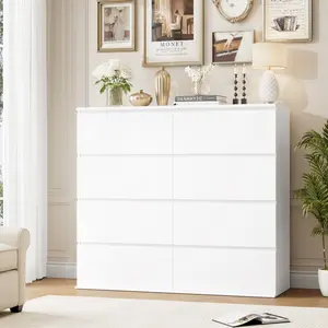FOTOSOK 8 Drawer Dresser for Bedroom, Modern Wood Dressers with Deep Drawers for Living Room