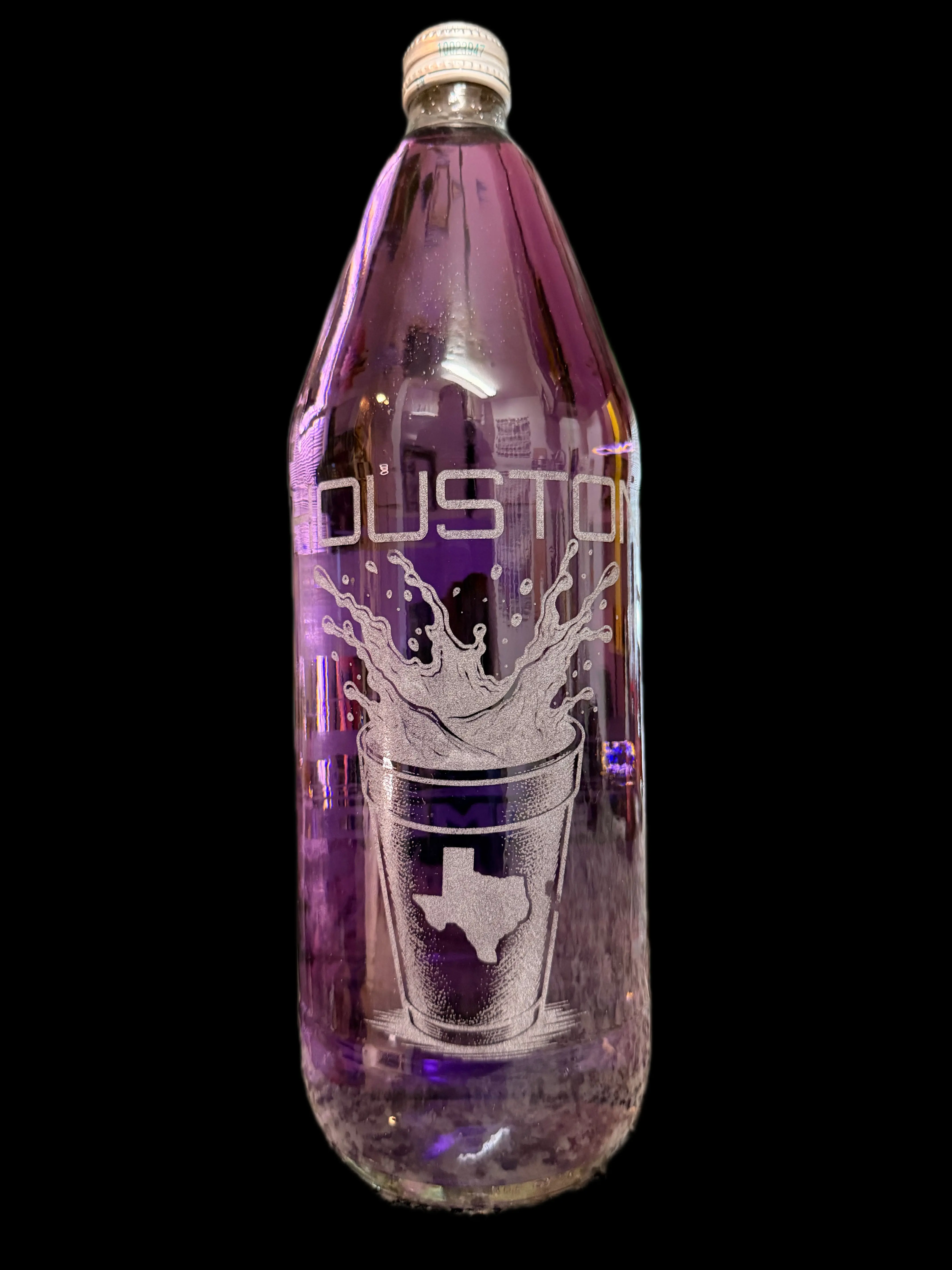 Houston Skyline & "BE SOMEONE" 40oz Glass Bottle - Laser Etched HTX Splash Cup Decanter - 713 H-Town Cityscape - Precision Machine-Engraved Texas Gift