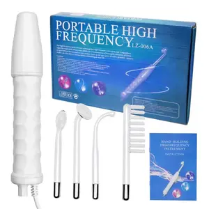 High-Frequency Facial Stick Portable Handheld Skincare Device, High Frequency Wand, Us Plug Beauty Salon Equipment, 4 Glass Tubes, Home Use