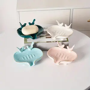 One Ceramic Soap Dish for The Bathroom, Perfect for Holding Soap, Ideal As a Christmas Gift