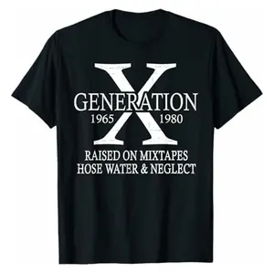 Retro Casual Short Sleeve Cotton T-Shirt for Gen X Raised on Mixtapes Hose Water and Neglect