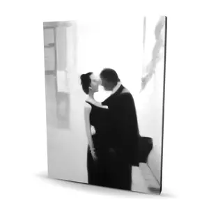 212 MAIN High Def Street Scene Photo Print Wall Artwork - 36x48 in., Artistic Romantic Couple Decor, Home Decoration for White Living Room