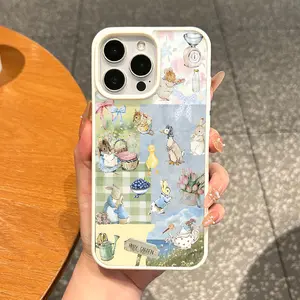 Magnetic Silicone TPU Phone Case for iPhone 17,16 Pro Max,15 Plus,14,13,12,11,XS,XR - Vintage Peter Rabbit Cottagecore Accessory, Shockproof, Aesthetic, Lightweight, Scratch-Resistant Cover for Protection
