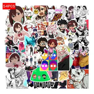 54piece Dandadan Anime Characters Stickers, Waterproof Removable PVC Stickers for Laptops, Mobile Phones, Cars, Personalized Decorations