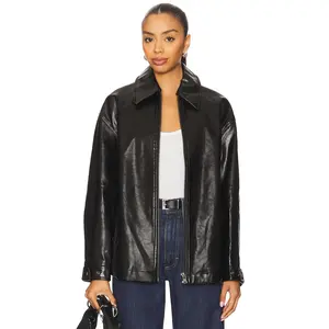 Free People x We The Free Sloane Faux Leather Jacket In Black