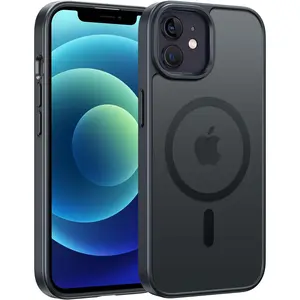 iPhone 13 Mini Case: iPhone 12 Mini Magnetic Matte Military Grade Drop Protection Translucent Cell Phone Cover - Slim Rugged Durable Shockproof Bumper Case