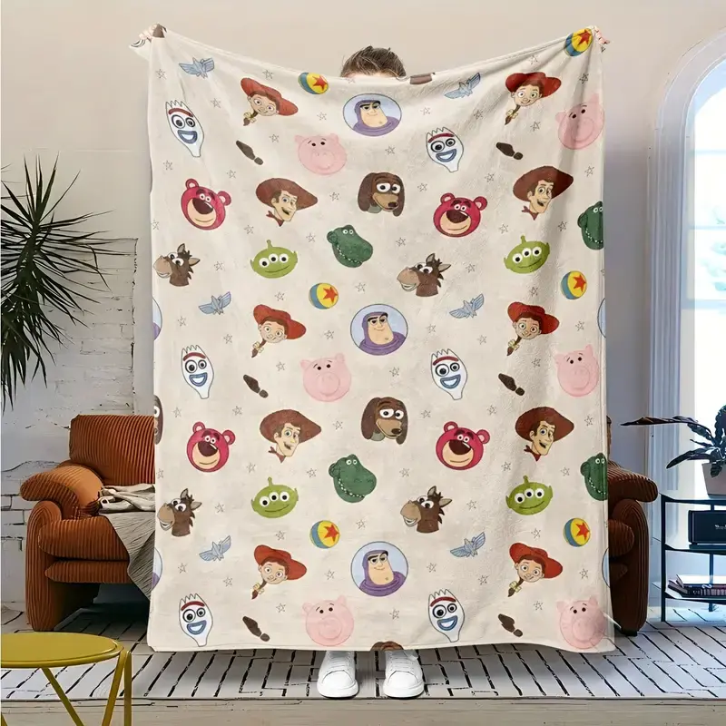 [mothers day gift ideas] DISNEY CLASSIC Toy Story Soft Flannel Blanket, Multi-Use, Birthday/Christmas Gift for, Travel & Home