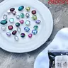 Cute Colorful Artificial Crystal Design Shoe Charms, 28pcs Fashionable Novelty Shoes Decorations for Clogs Design, Dazzling Glamour Trendy Holiday Shoe Accessories for Women & Girls, Bling Shoe Charms, Shoe Charms Set