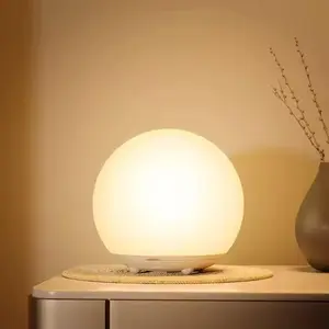 Rechargeable Double Layer Silicone Ball Night Light, Color Changing LED Night Light, Ambient Night Lights, Decorative Light for Home Bedroom Living Room, Round Night Lamps