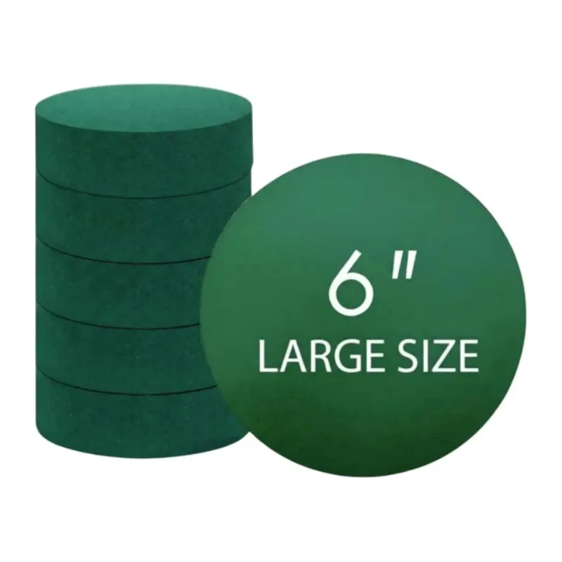 6 pack 6 inch green round floral foam, water absorbing flower arranging sponge, suitable for fresh cut flowers, flower bouquets, party decoration, home decoration and floral DIY projects