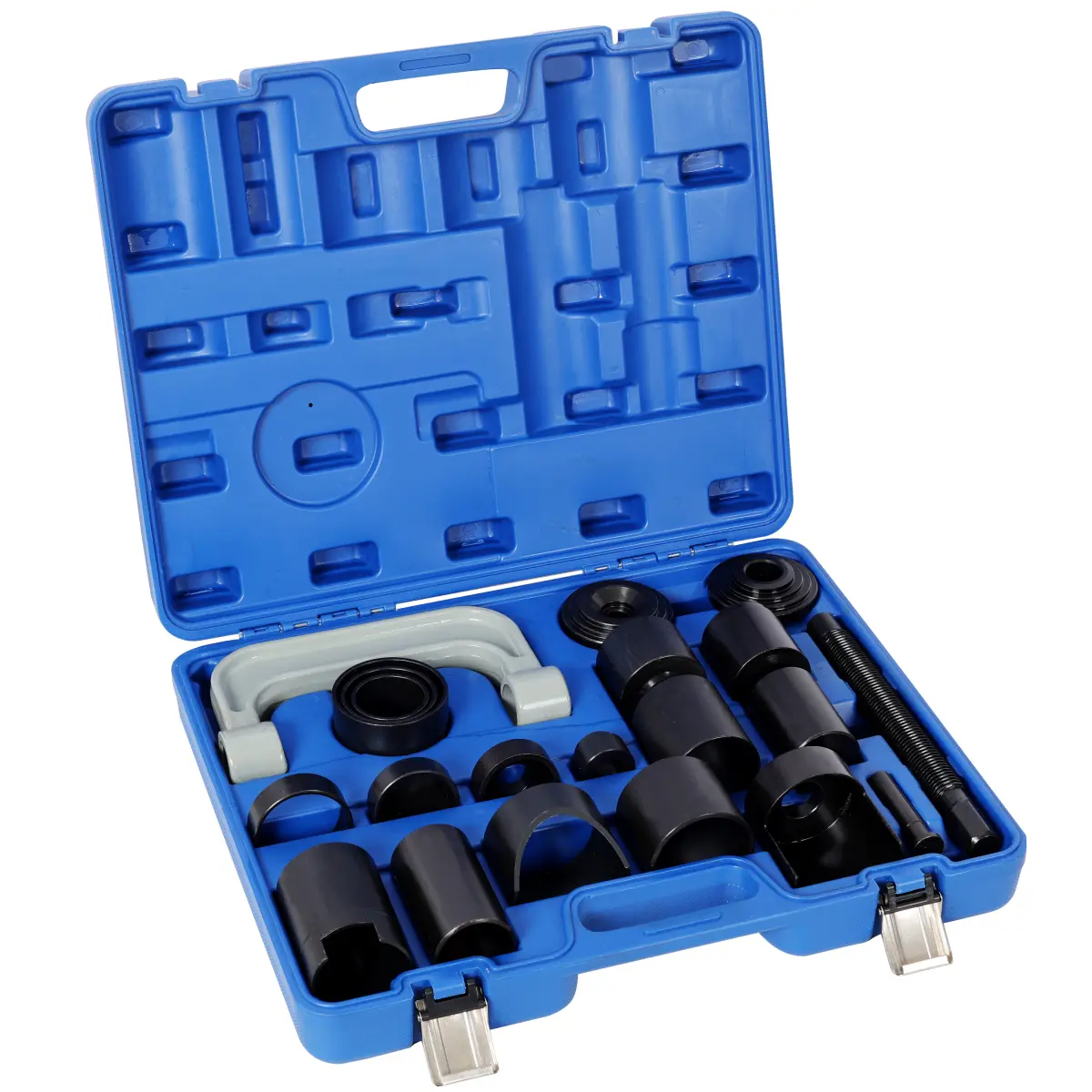 21PCS Heavy Duty Steel Ball Joint Press Mechanics Tool Set - Universal Auto Ball Joint Tool Kit with Adapters, Accurate Pressing for Upper-Lower Removal & Installation, 18.3x15.3x4in Blue Case for Auto Repair Shops, Car Tool Kit