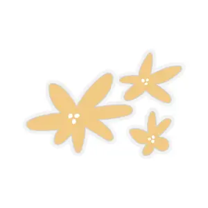 Yellow Doodle Flowers Kiss-Cut Stickers | Floral Laptop Sticker Set