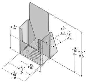 Beemak Plastics TK 4 C OS 4 x 9 in. Countertop Trifold Brochure Holder for Literature, Clear