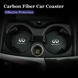 2Pcs Car Accessories Coaster Water Cup Pad Cushion For Infiniti Q50 FX35 Q30 G37 Q70 QX70 G35 Q60 QX50 QX60 QX80 QX30 JX35