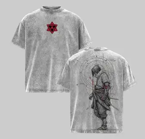 Limited Uchiha Sasuke - Naruto Anime Washed Tee Unisex Oversize Heavyweight Cotton T-shirt, Anime Wash Tee, Anime Lovers, Anime Tee, Anime Lovers Gift, Gift For Him, Gift For Her. Fabric Man