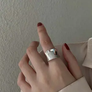 Sleek Wide Band Irregular Ring for Men and Women - Fashion Statement Couple Jewelry for Parties, Anniversaries, and Special Occasions