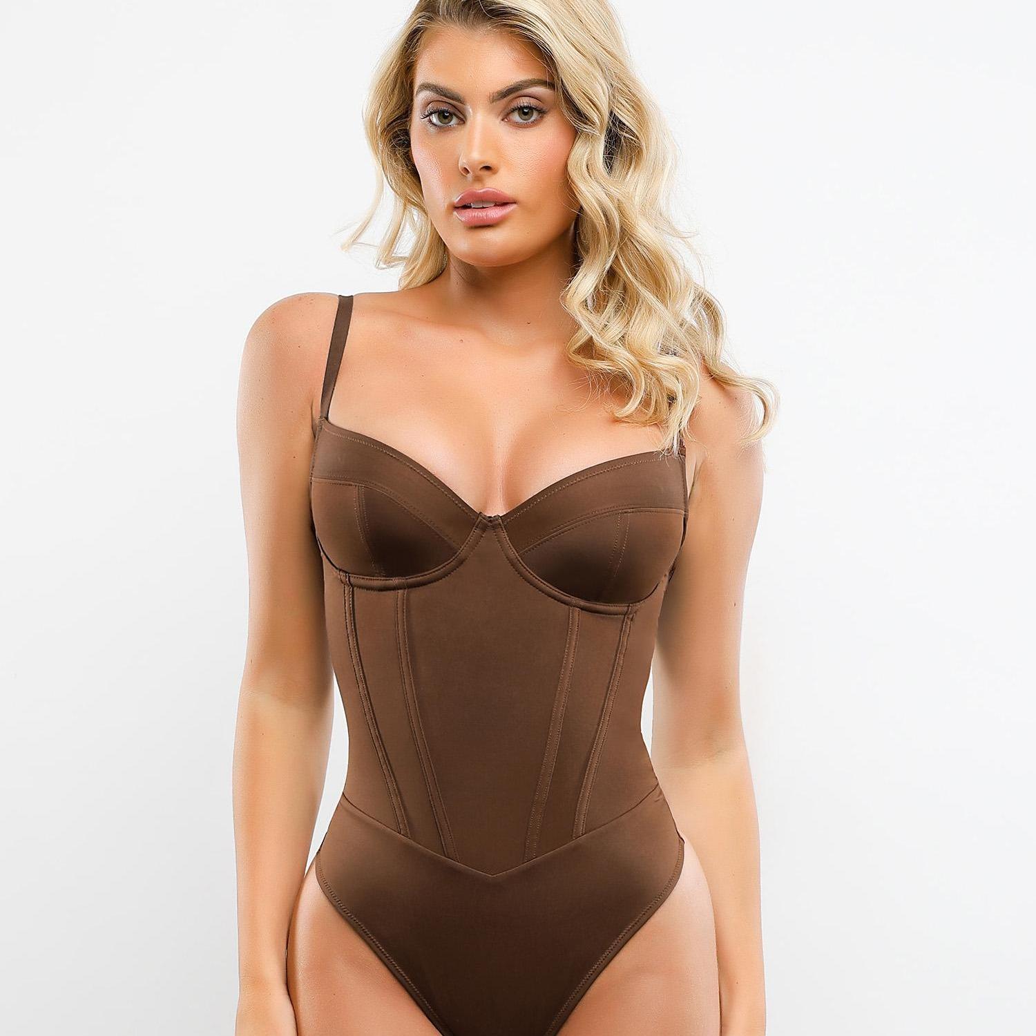 Popilush The Shapewear Bodysuit Corset Style Thong Bodysuits  Womenswear Tops Clothing Underwear Spaghetti Strap-Creator Live